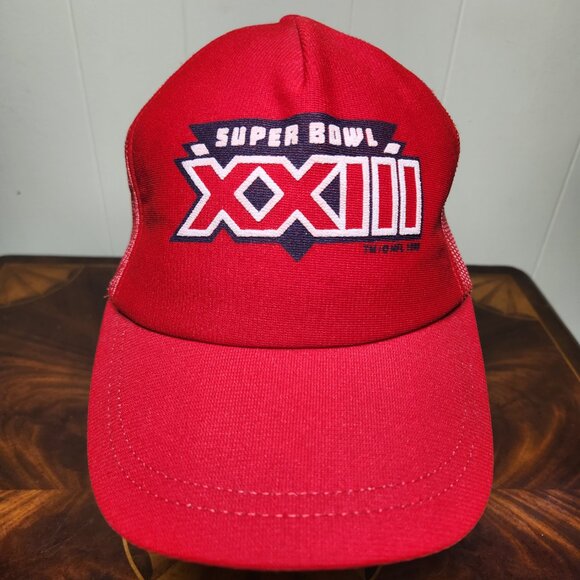 WINSTON Vintage Red 1988 Super Bowl XXIII Mesh Back Snapback Adjustable Cap - Picture 1 of 7
